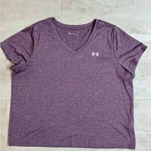 Under Armour Women's Heathered Purple V-Neck Tee